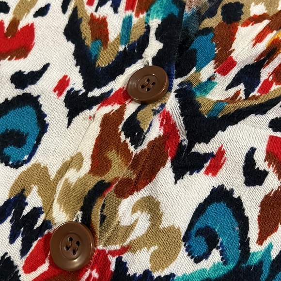 Jones New York Sport 90’s Retro Print 3/4 sleeve cardigan Business Casual - Picture 6 of 16